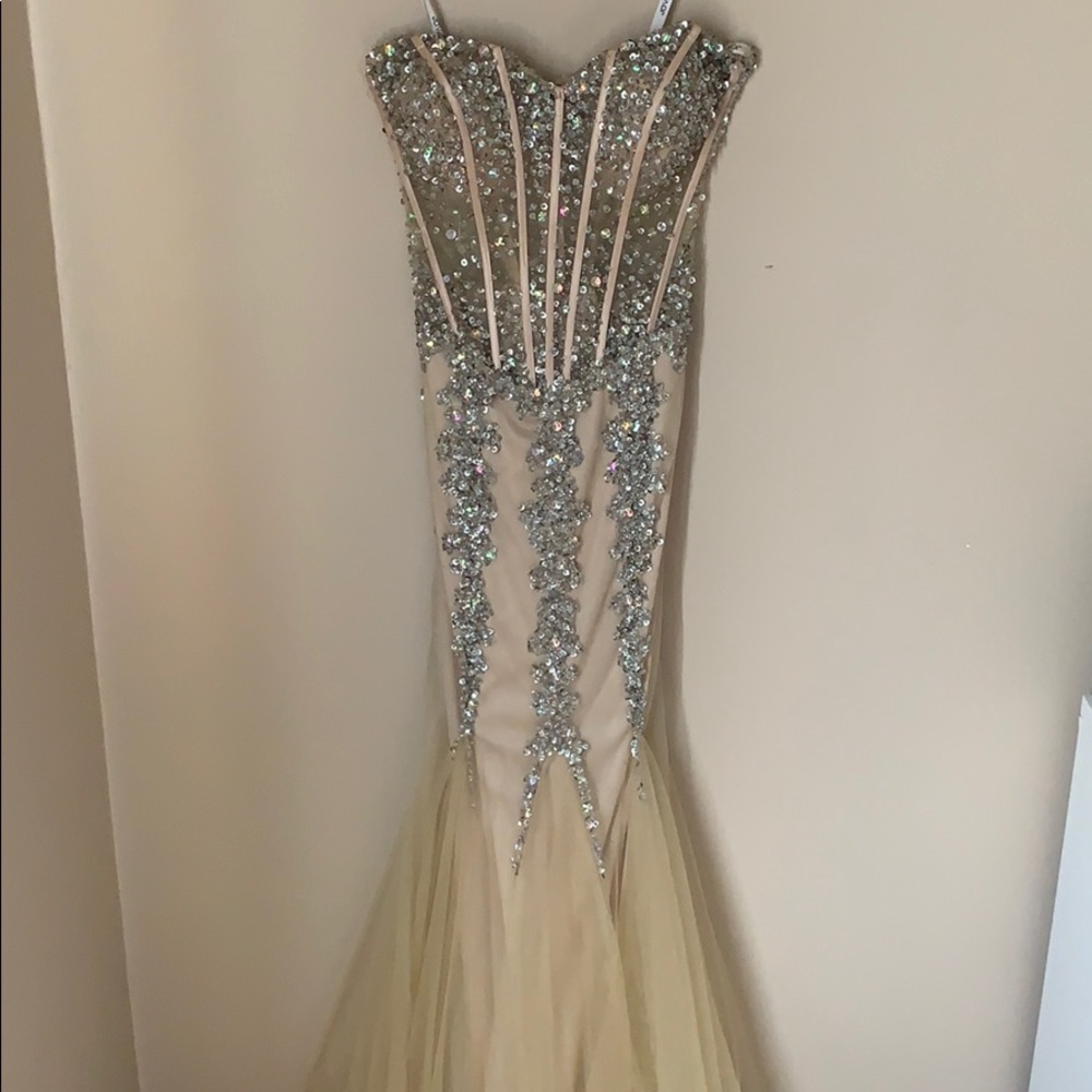 Long corset mermaid style prom dress